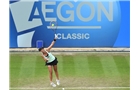 BIRMINGHAM, ENGLAND - JUNE 14: Casey Dellacqua of Australia in action against Barbora Zahlavova Strycova of Czech Republic on day six of the Aegon Classic at Edgbaston Priory Club on June 13, 2014 in Birmingham, England. (Photo by Tom Dulat/Getty Images)